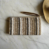 Striped Beaded Clutch