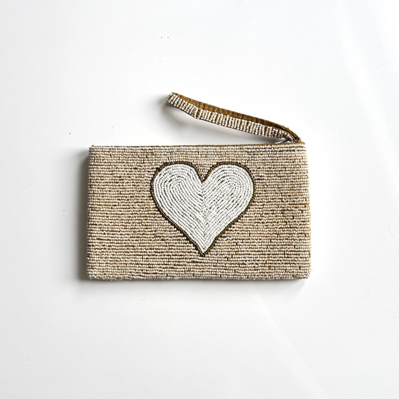 Beaded Heart Clutch