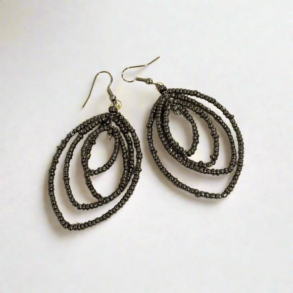 Multi Oval Beaded Hoop Earring