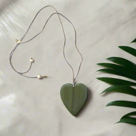 Simple Wooden Heart Necklace
