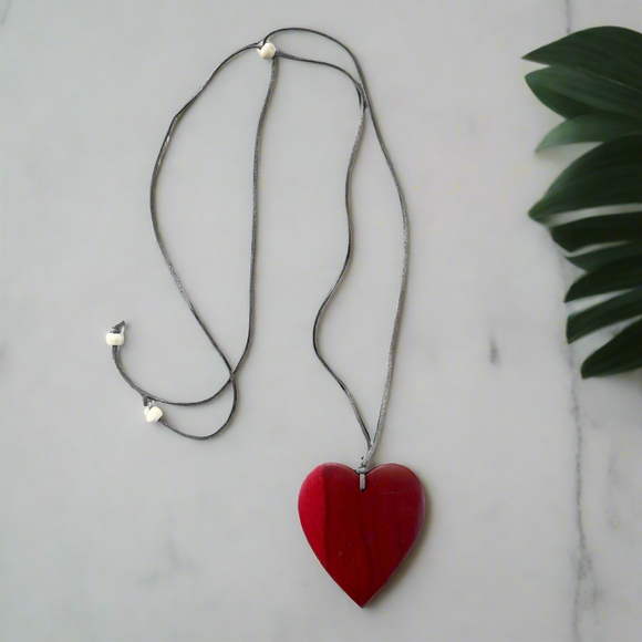 Simple Wooden Heart Necklace