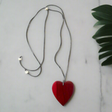 Simple Wooden Heart Necklace