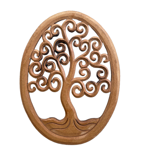 LARGE OVAL TREE CARVING