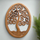 LARGE OVAL TREE CARVING