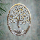 LARGE OVAL TREE CARVING