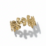 Beaten Flower Cuff - Gold Stainless Steel