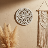 Wooden Round Carved Flower