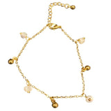 Mother Of Pearl & Droplet Bracelet In Gold Plate