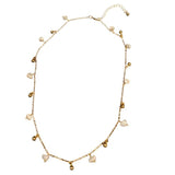 Mother Of Pearl & Droplet Necklace In Gold Plate