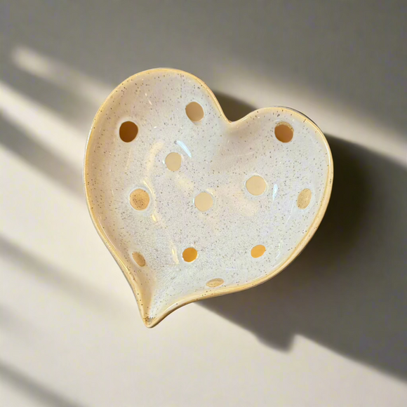 Polka Dot Heart Trinket Dish