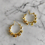 Spiral Hoop Stud Earrings - Gold Plate