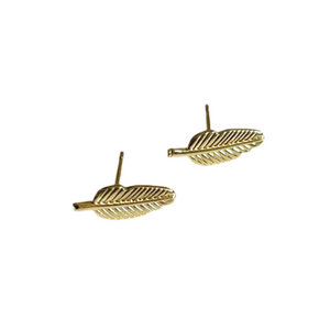 Leaf Stud Earrings - Gold Plate