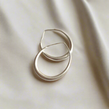 Teardrop Hoop Earring - Silver Plate