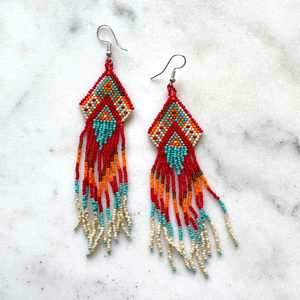 Beaded Aztec Earrings