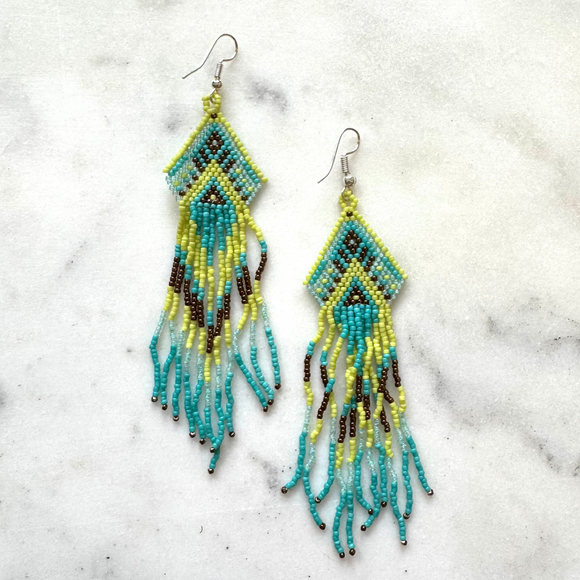 Beaded Aztec Earrings