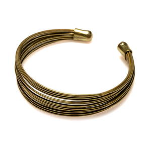 Multi Strand Wire Metal Cuff - Gold Colour