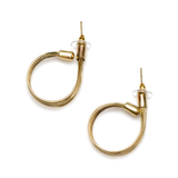 Wire Loop Metal Earrings - Gold Colour