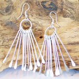Metal Matchstick Earrings - Silver Colour