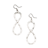 Twisted Loop Metal Earrings - Silver Colour
