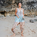 Tie Dye Lapis Ombre Romper - Mint & Brown