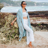 Simple Bone Tie Dye Kimono - Mint
