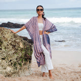 Simple Bone Tie Dye Kimono - Pink