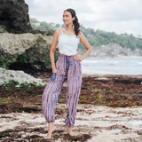 Simple Bone Tie Dye Bali Pants - Pink