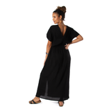 Black V-Neck Maxi Dress