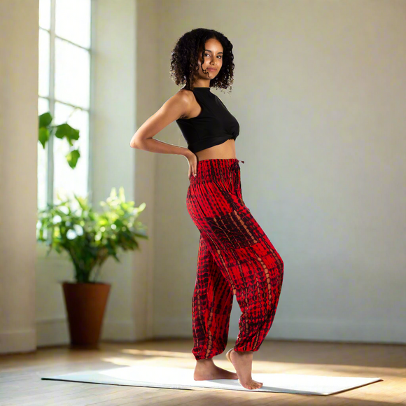 Tie-Dye Bone Motif Bali Pants