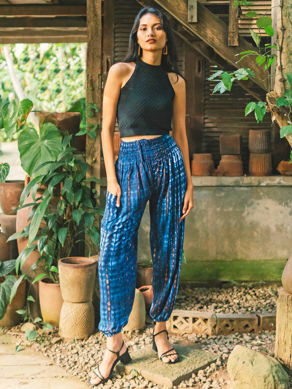 Bone Tie Dye Bali Pants - Blue
