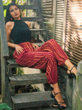 Bone Tie Dye Bali Pants - Maroon & Gold