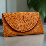 Pandan Leaf Clutch Purse - Orange