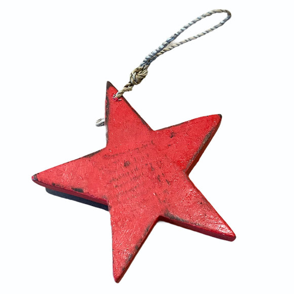 Wooden Hanging Star Ornament