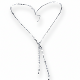 Disc Chain Necklace With Double Drop In Silver Plate