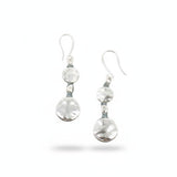 Double Beaten Disc Earrings In Silver Plate