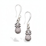 Pineapple Charm Earrings in Silver Plate