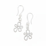 Flower Charm Earrings in Silver Plate