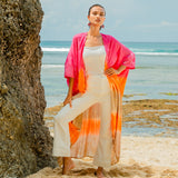Ombre Strped Kimono - Pink & Orange