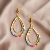 Double Strand Multi Colour Bead Earring