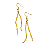 Double Drop Seed Bead Earrings With Gold Accents