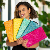 Pandan Leaf Clutch Purse - Pink