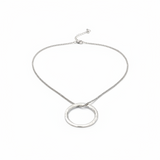 Open Ring Necklace In Silver Plate