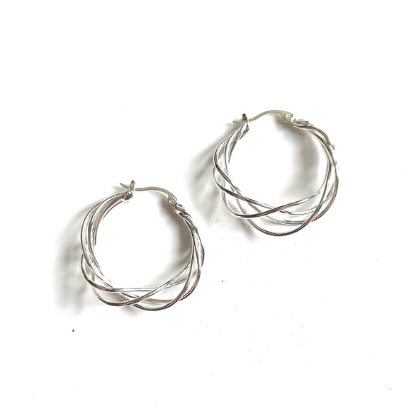 Twist Earrings - Silver Plate