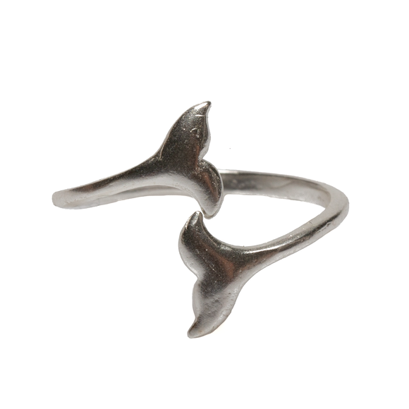 Whale Tail Ring - Silver Plate
