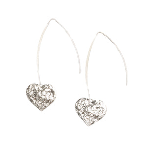 Hammered Heart Earring