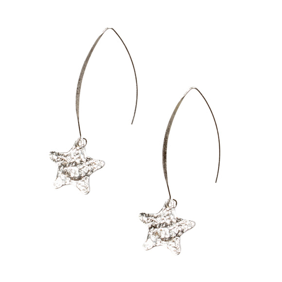 Hammered Star Earring