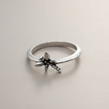 Dragonfly Ring In Silver Plate