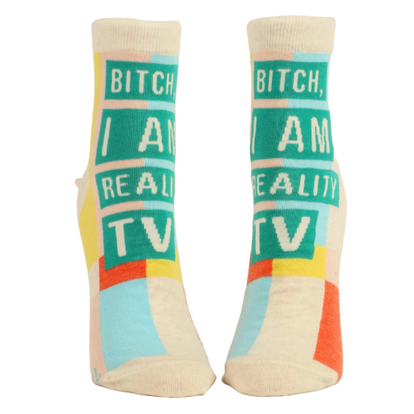 Bitch I am Reality TV Ankle Socks -Blue Q