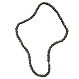 Black beaded necklace on a white background