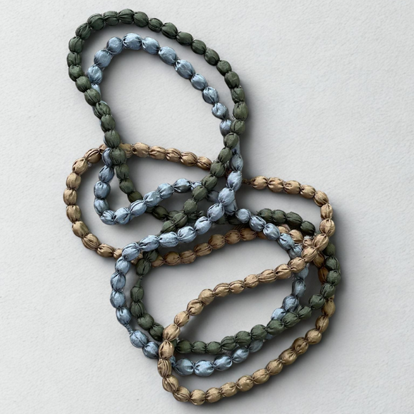 Fabric Wrapped Ball Necklace